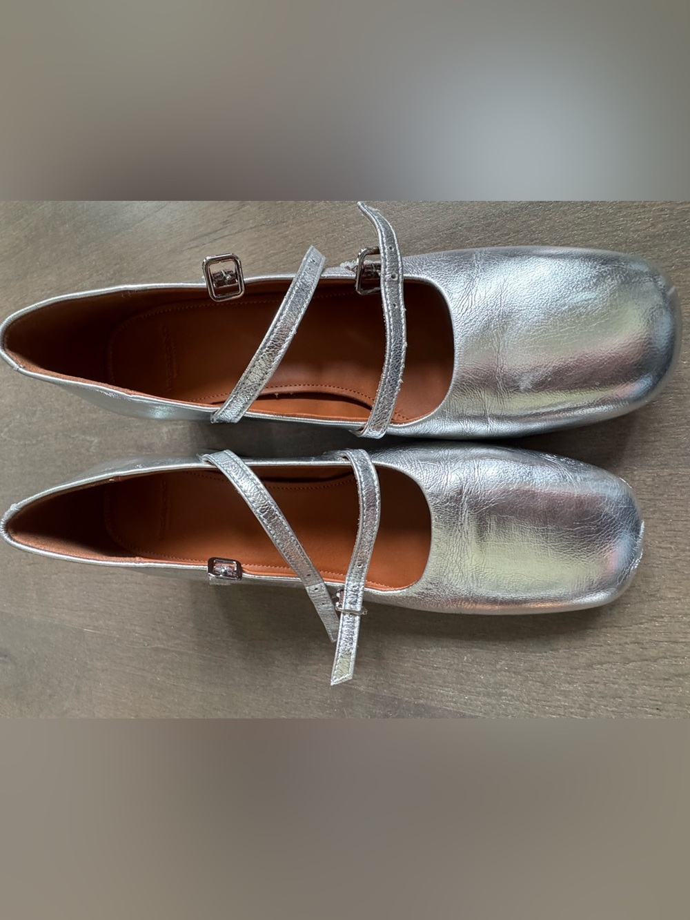 Vagabond Adison Silver Mary Jane Double Strap Block Heels